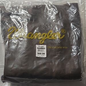 NWT Wrangler Brown Leather & Cow Print Tote Purse